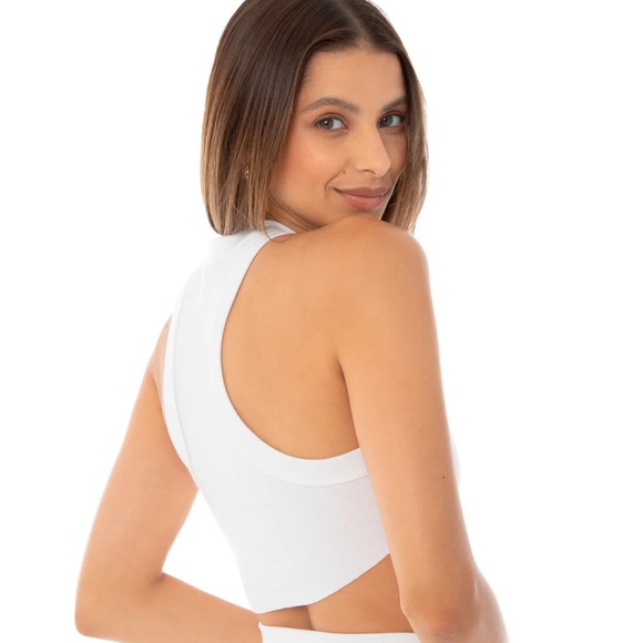 Are you am i white ribbed impy tank tee - Picture 2 of 5